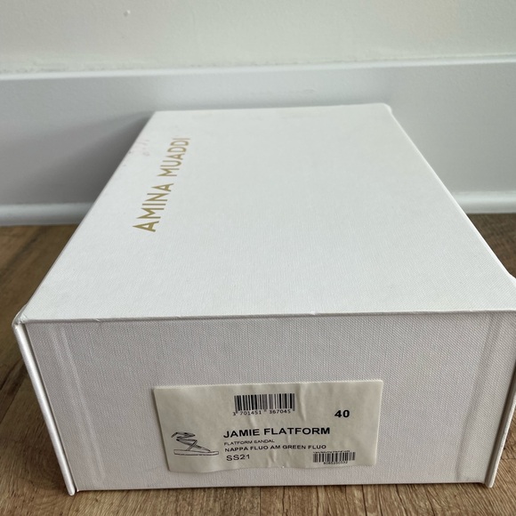 Amina Muaddi Jane Sandal in Green - Picture 8 of 9